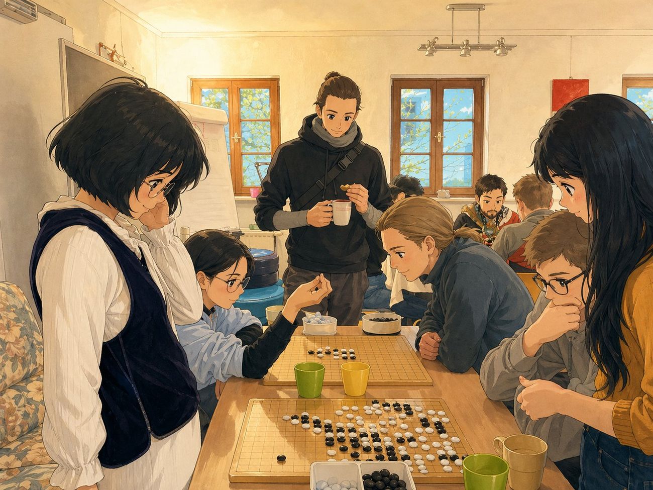 插畫：會址內的桌遊時光——文化之間的交流