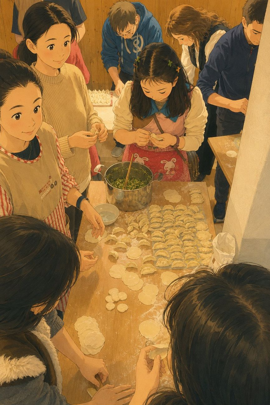插畫:準備餃子