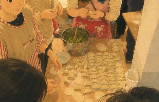 Illustration: Vorbereitung von Dumplings