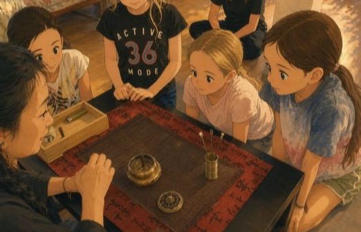 Illustration: Ruhiger Moment des gemeinsamen Lernens