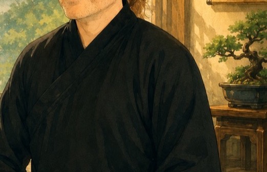 插畫：寧靜的氣功練習